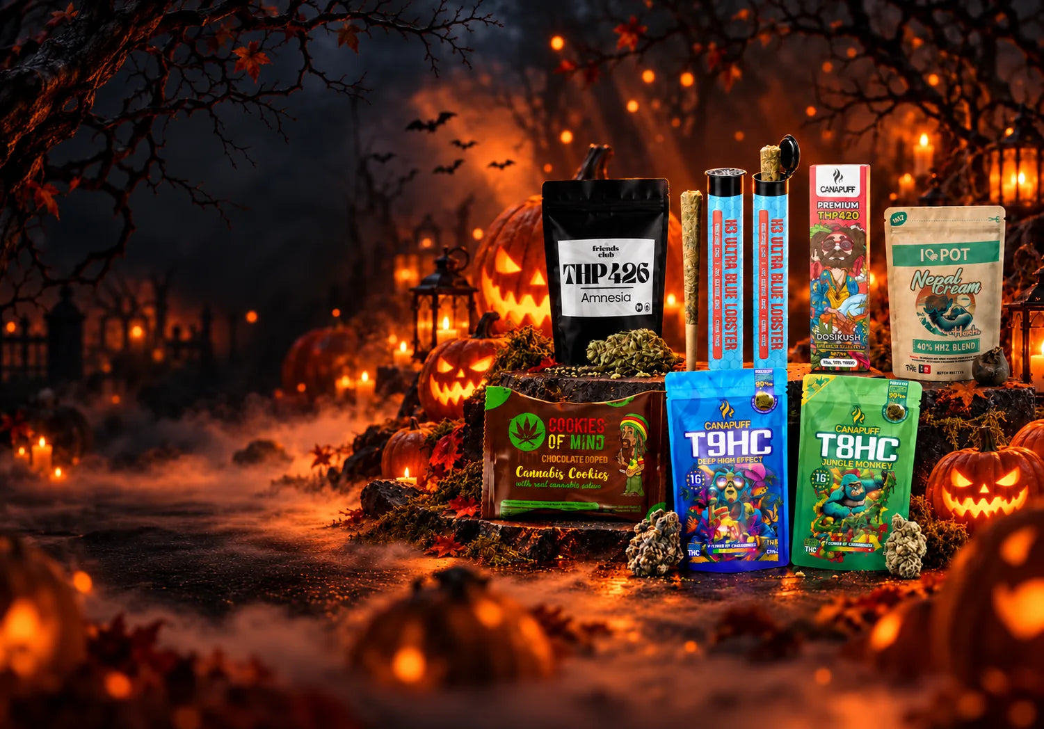 Halloween-Bundles bei shinyfriends: Blüten, Vapes, Joints, Hash und Edibles